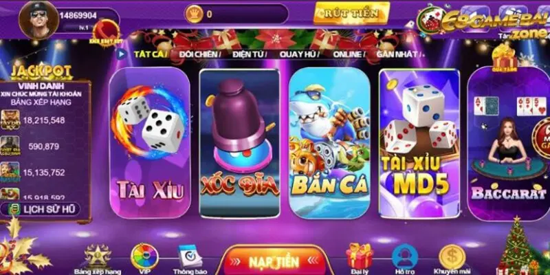 Giao diện 68 game bài thân thiện